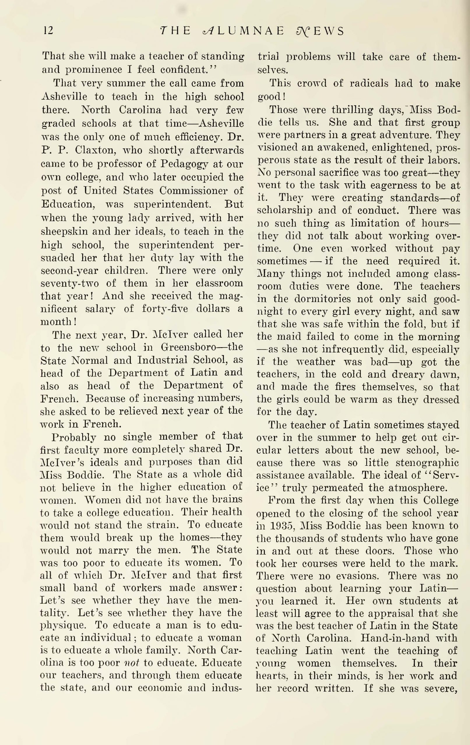 the alumnae news page 12, november 1935