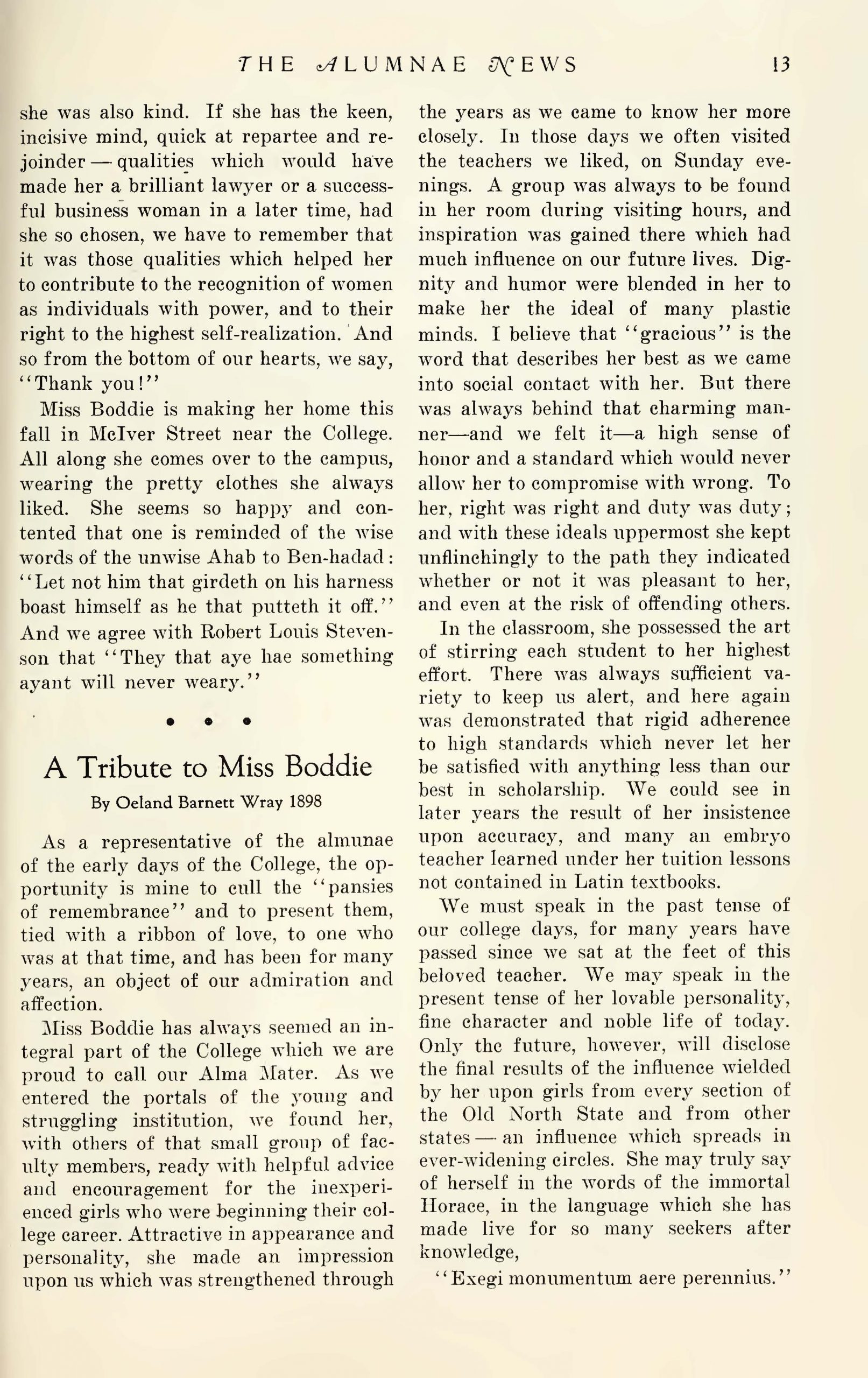 the alumnae news page 13