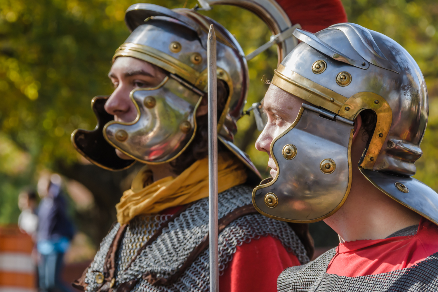 classics day participants dressed in battle armor